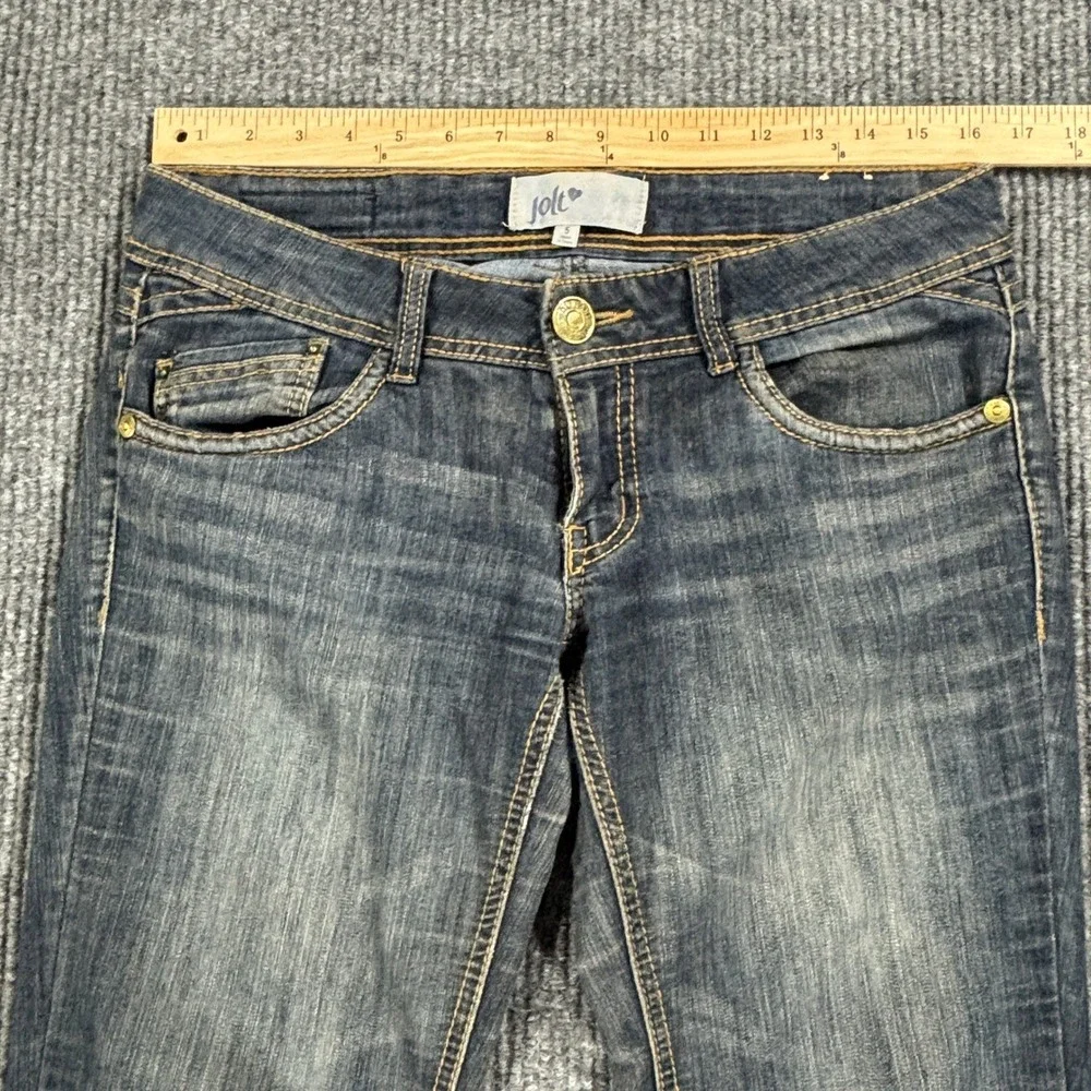 Jolt Skinny Jeans Women Size 5 Blue Dark Wash‎ Low Rise Embroidered Denim